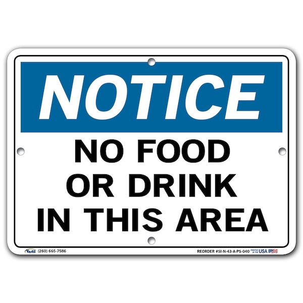 Polystyrene Sign, 7-1/2" Height, 10-1/2" Width, Polystyrene, Rectangle, English